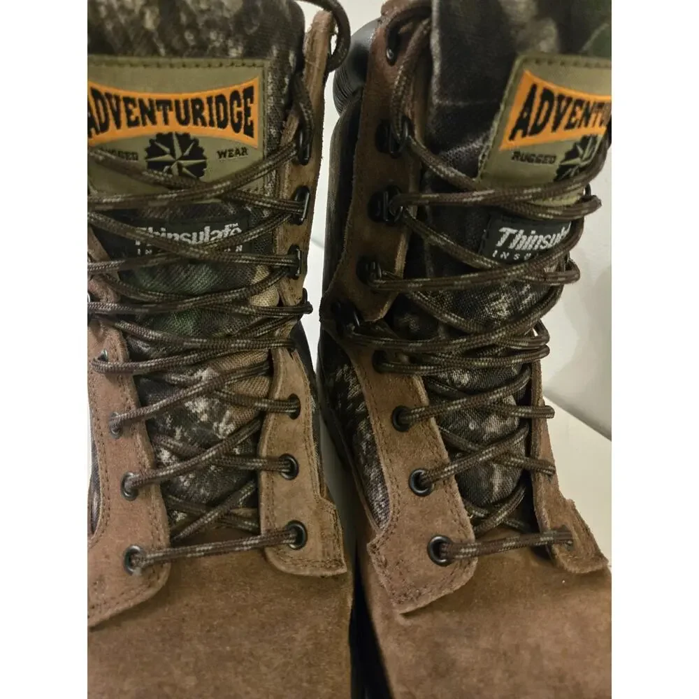 AdventuRidge Outdoor Boots Mens Size 9; Thinsulate Waterproof Leather Camo